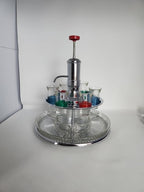 Vintage Mid Century Parker Sherman Pump Decanter Set w/6 shot glasses