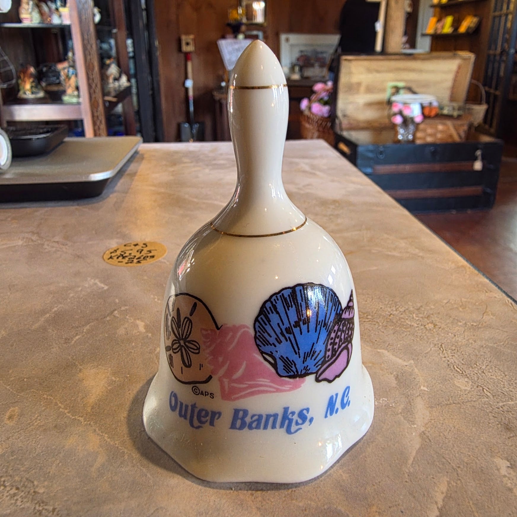 Vintage Outer Banks N.C. Seashell Souvenir Bell, Coastal Home Decor Gift