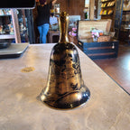 Vintage Shibata Japan Japanese Scene Bell | Black & Gold Porcelain Temple Design