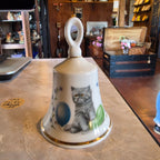 vintage Kyotoh bone china bell featuring kittens