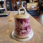 Vintage AK Kaiser W. Germany Porcelain Bell | Winter Horse & Carriage Sleigh Scene | Collectible Gold Trim