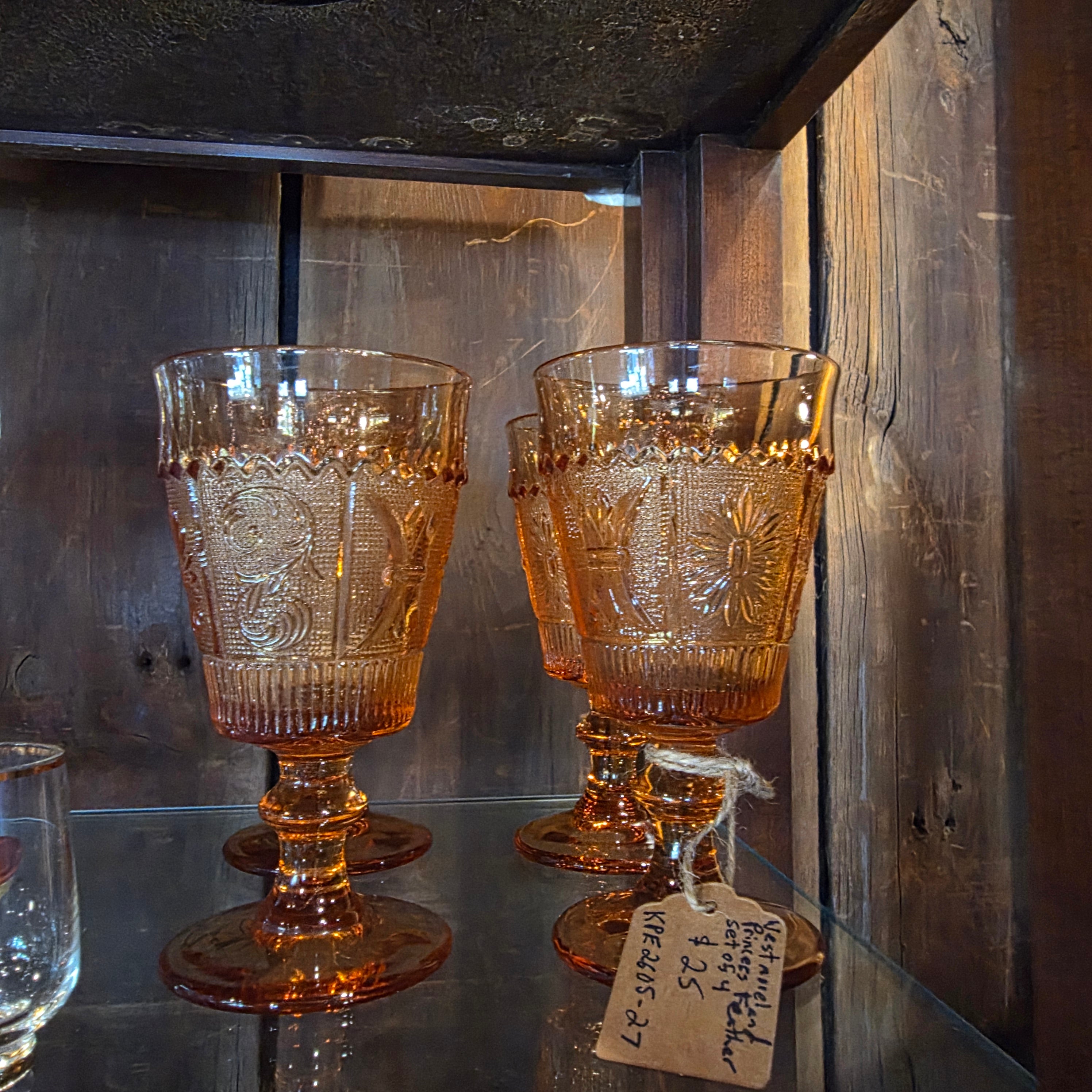 Westmoreland Princess Feather 4 Goblets