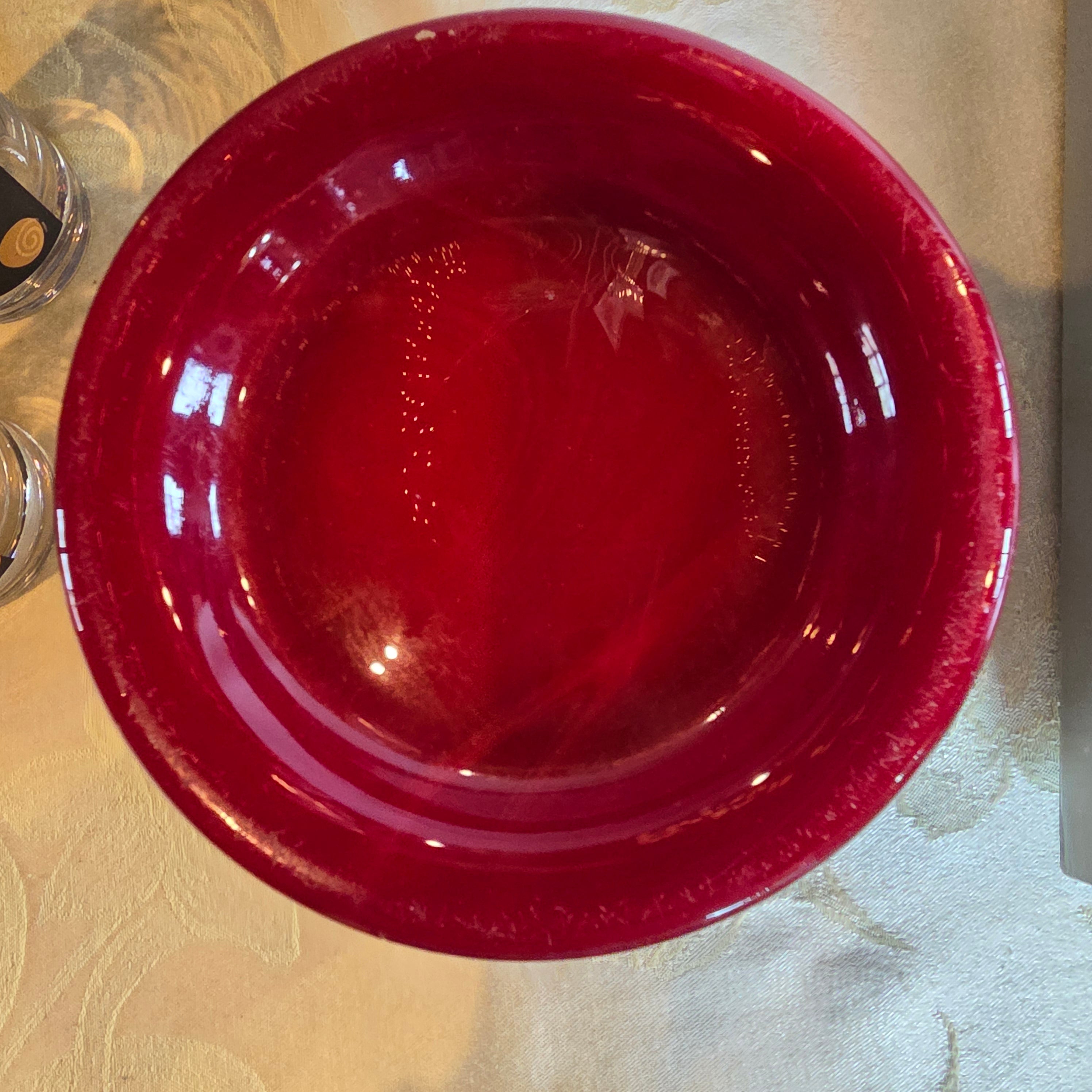 Vintage 1930s Fenton Mandarin Red Slag Glass Peacock Vase - Rare Art Glass Decor