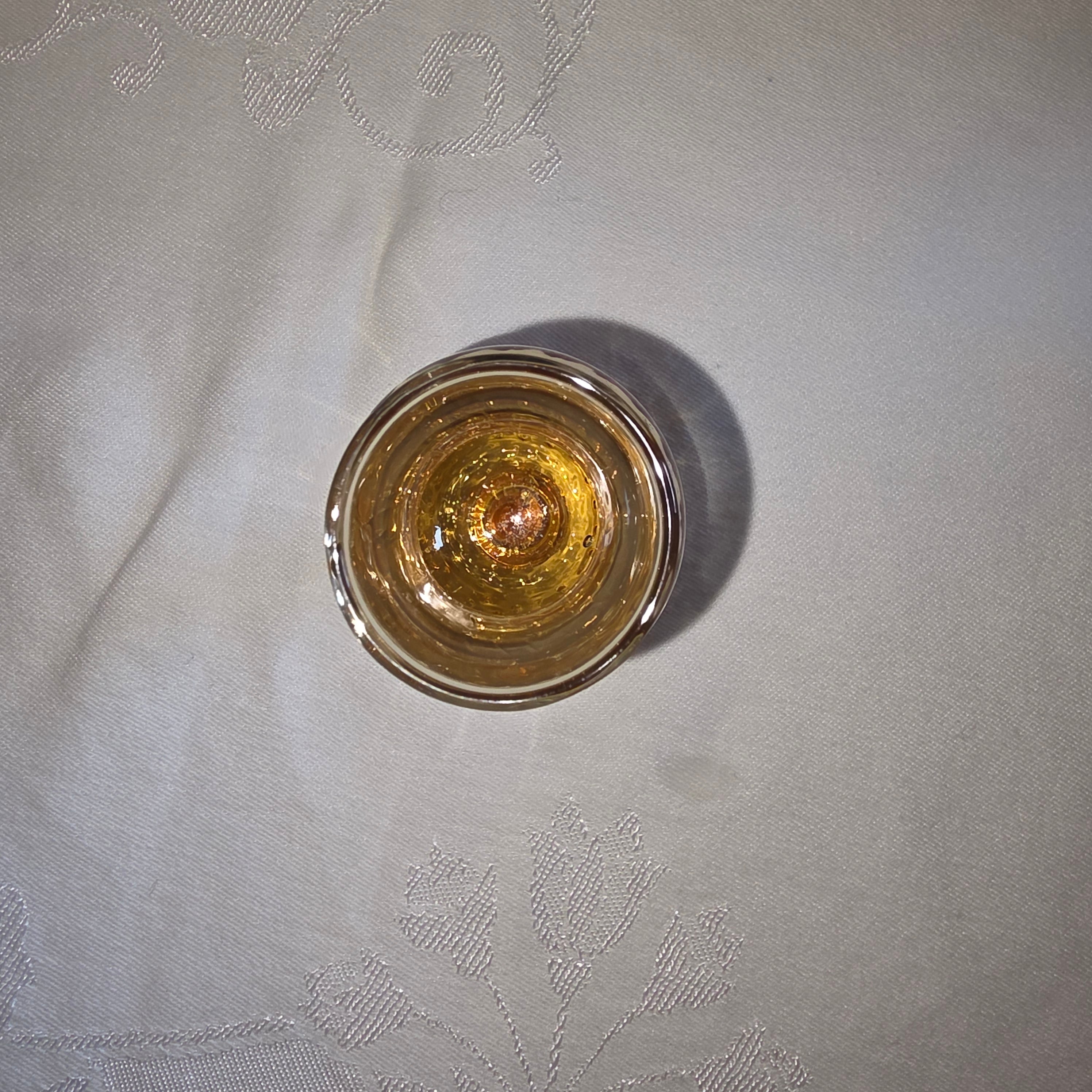 Amber blown glass mini bud vase