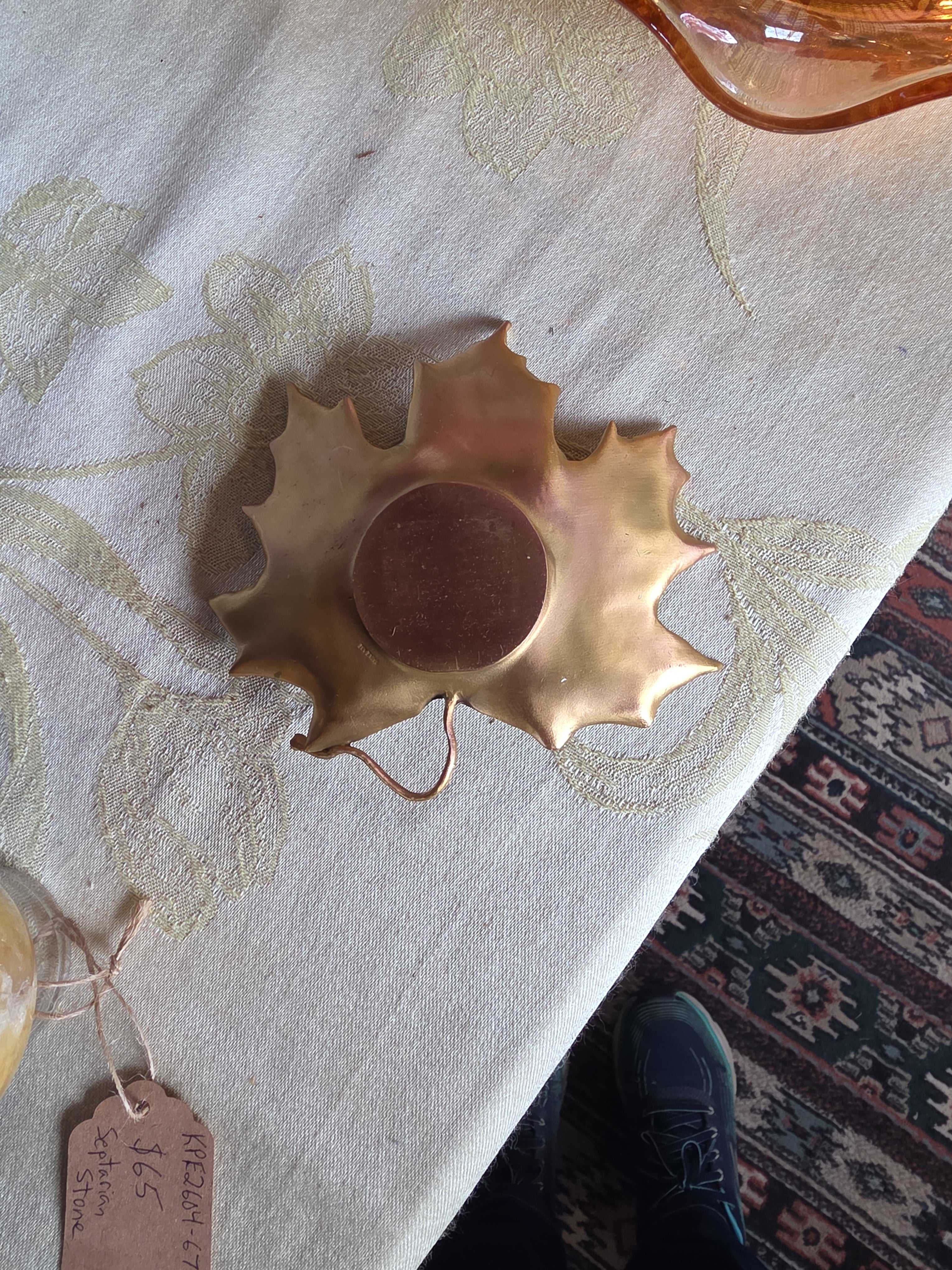 MICHAEL MICHAUD MAPLE LEAF BRONZE - SMALL DISH - 4 7/8"