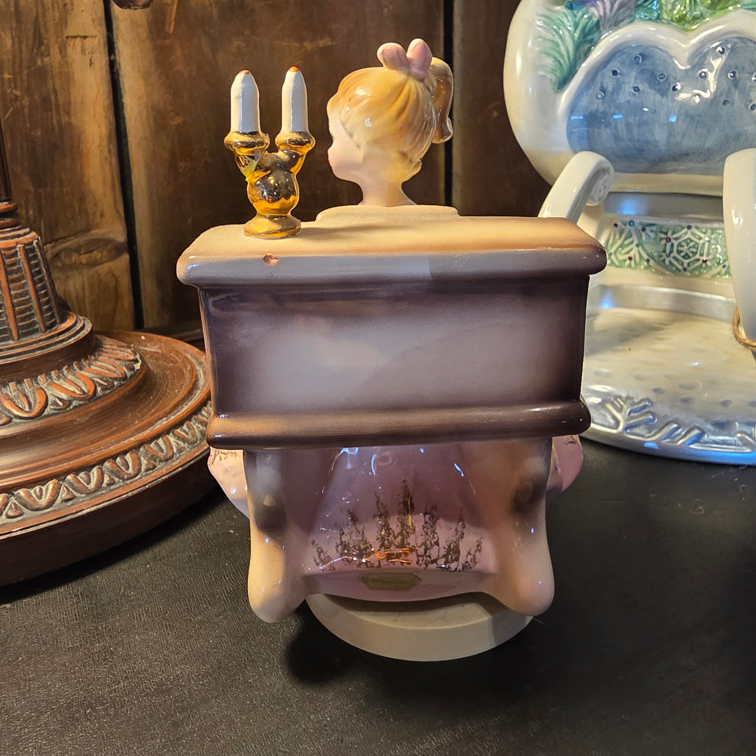 Vintage Josef Originals "Tammy" Revolving Music Box Figurine | Girl Playing Piano Collectible