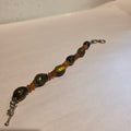 Sterling,  tiger eye,  amber bracelet
