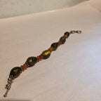 Sterling,  tiger eye,  amber bracelet