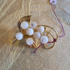 Vintage Mid-Century Gold-Tone Moonglow Lucite Grape Cluster Brooch