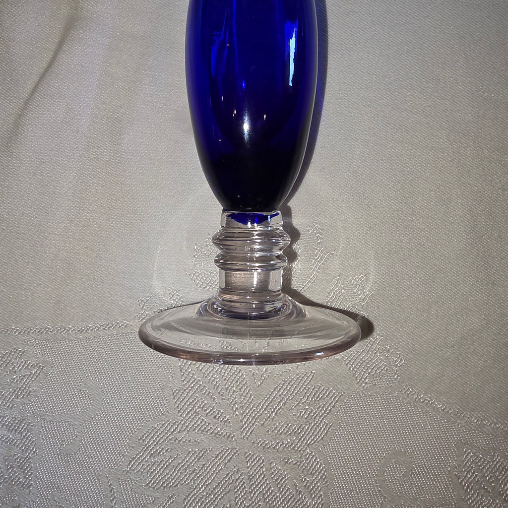 Cobalt Blue Fluted Bud Vase