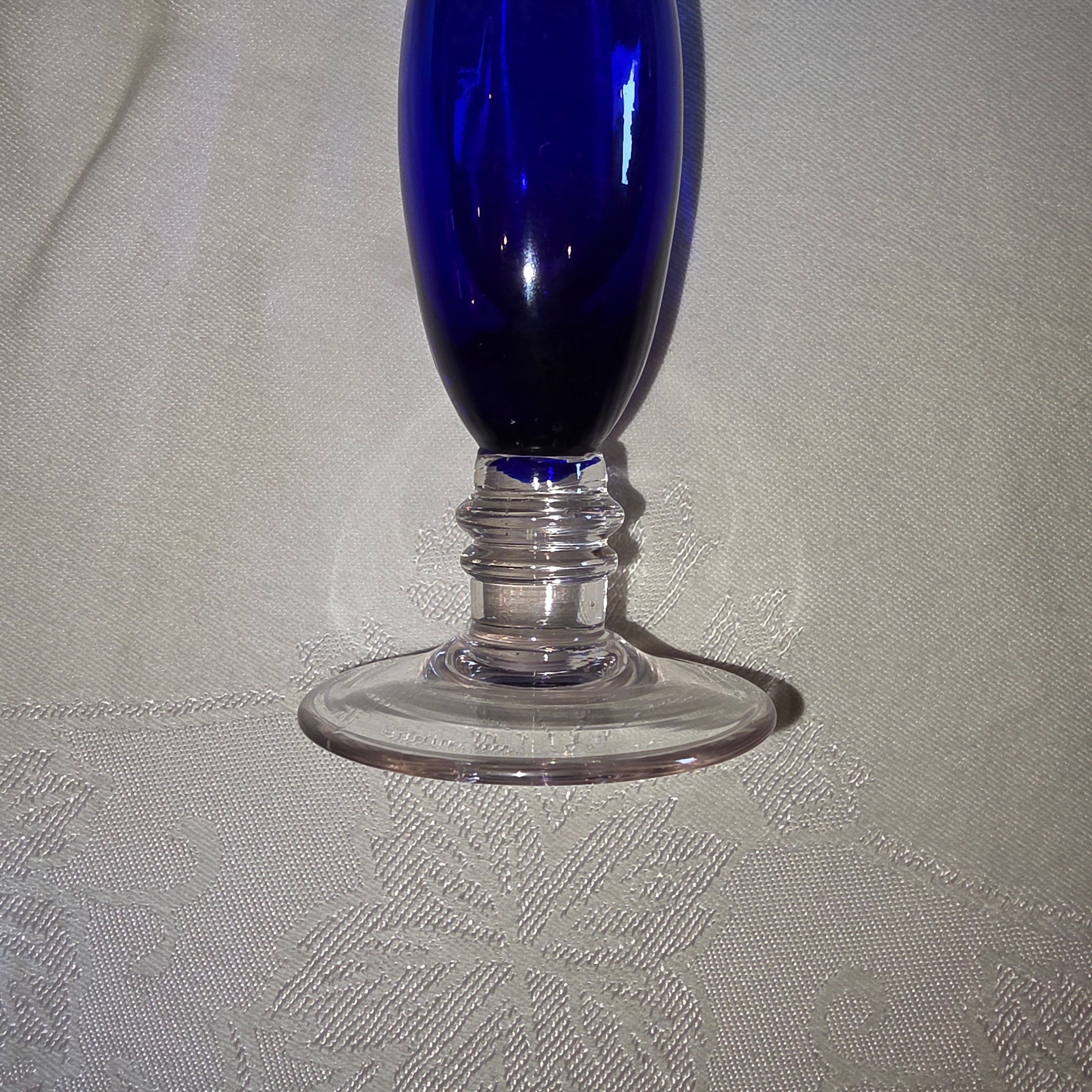 Cobalt Blue Fluted Bud Vase