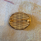 Vintage Spanish Damascene Oval Brooch – Geometric Floral Toledo Ware Pin