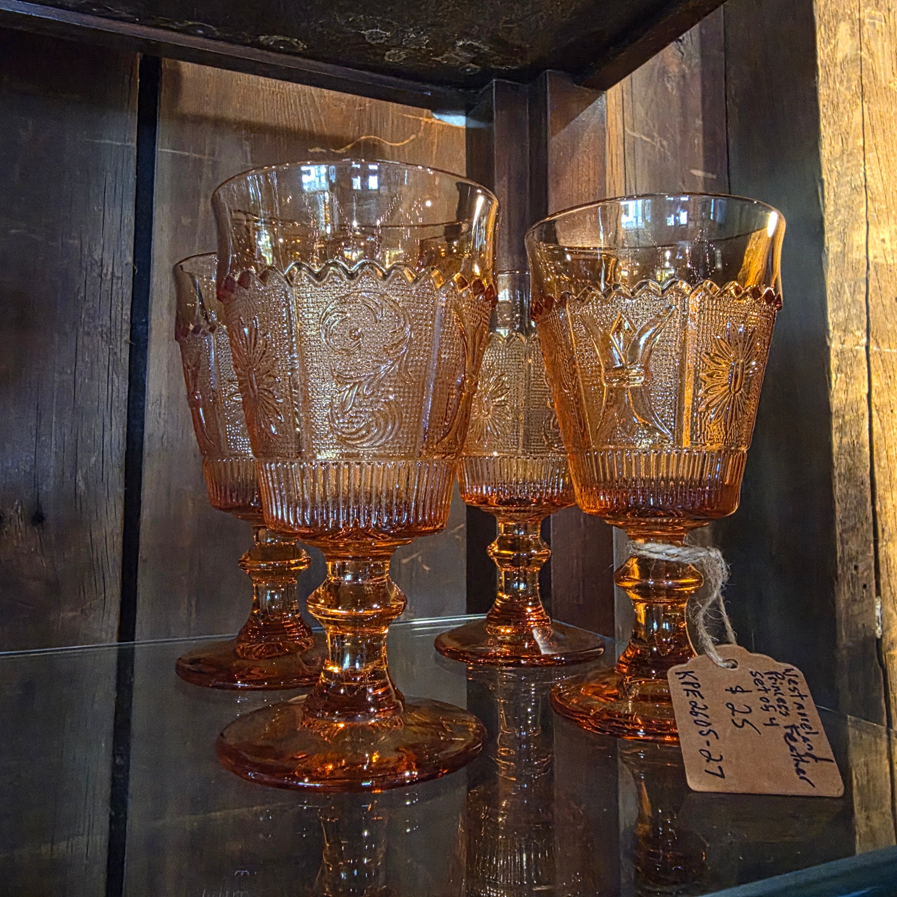 Westmoreland Princess Feather 4 Goblets