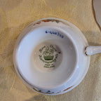 Vtg. Aynsley English Bone China cup & saucer - cobalt blue & heavy gold gilt filigree- floral interior