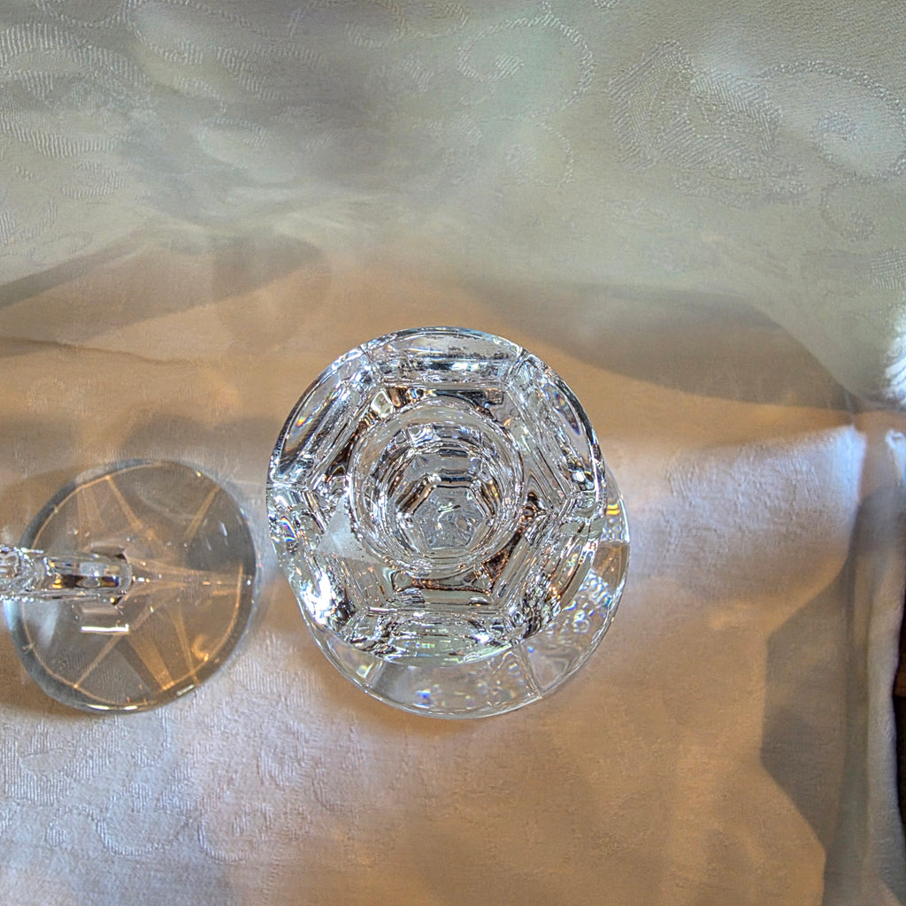 Waterford Crystal Seahorse Candlestick Holders 11.5" Pair Oceania Figural Signed