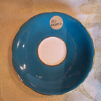 Vintage Aynsley Turquoise & Golden Wheat Fine Bone China Teacup Set