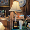 Vintage Brass Table Lamp Lucite Acrylic Twisted Column Hollywood Regency MCM