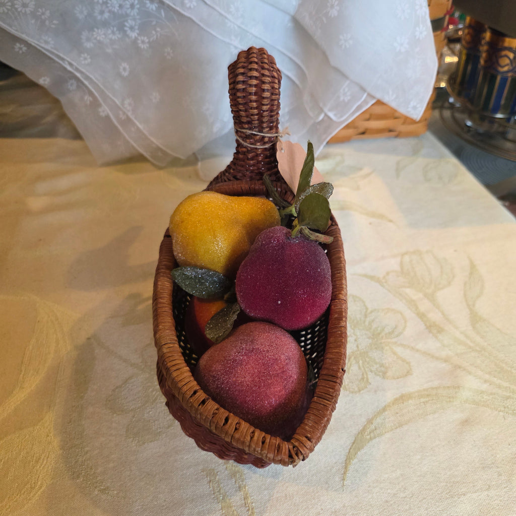 Vintage wicker Duck Basket-w/Fruit