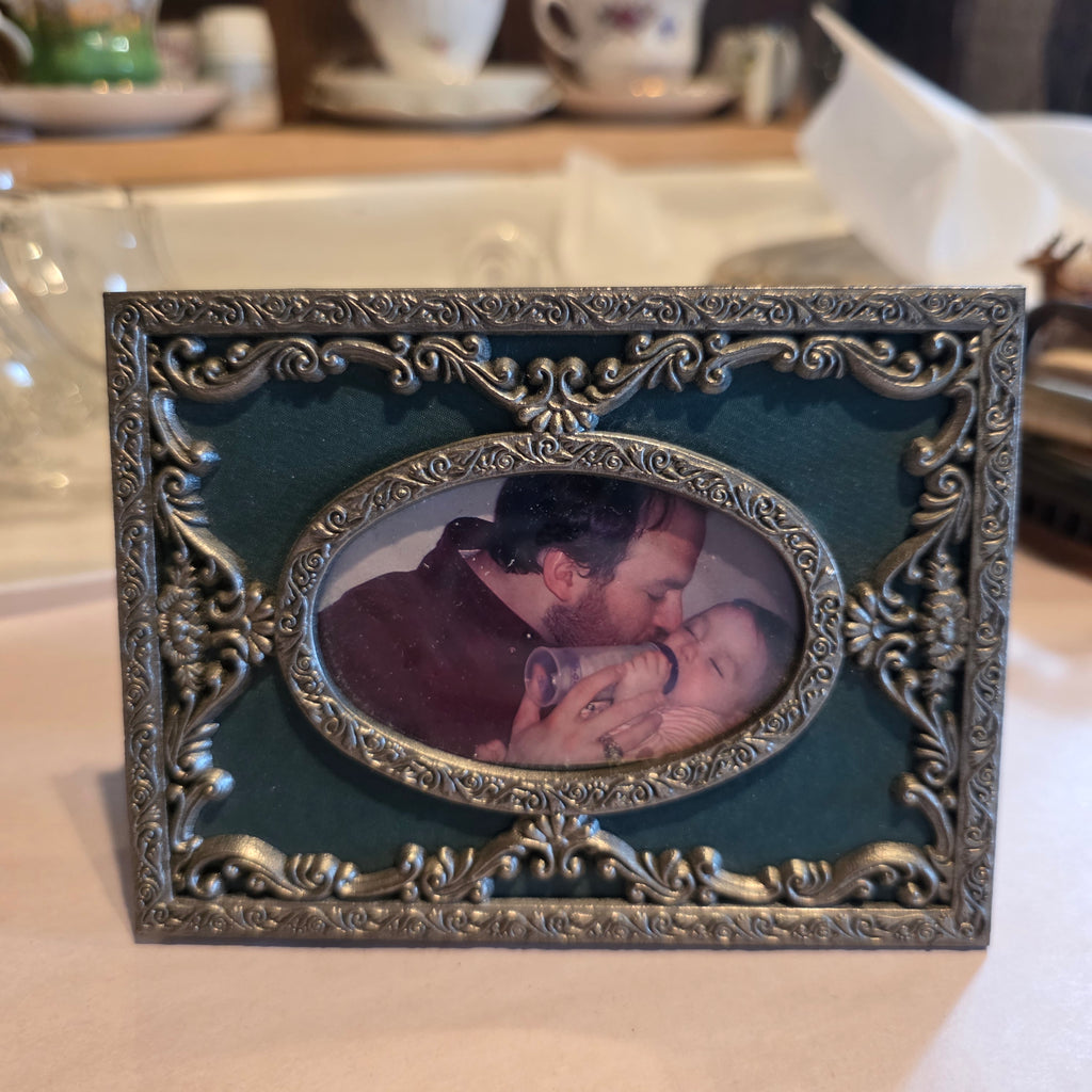 Pewter & green small picture frame