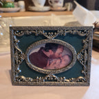 Pewter & green small picture frame