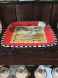 Zrike Eileen Tramonte whimsically designed serving platter featuring a frog scene.