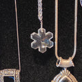 Sterling glass snowflake pendant