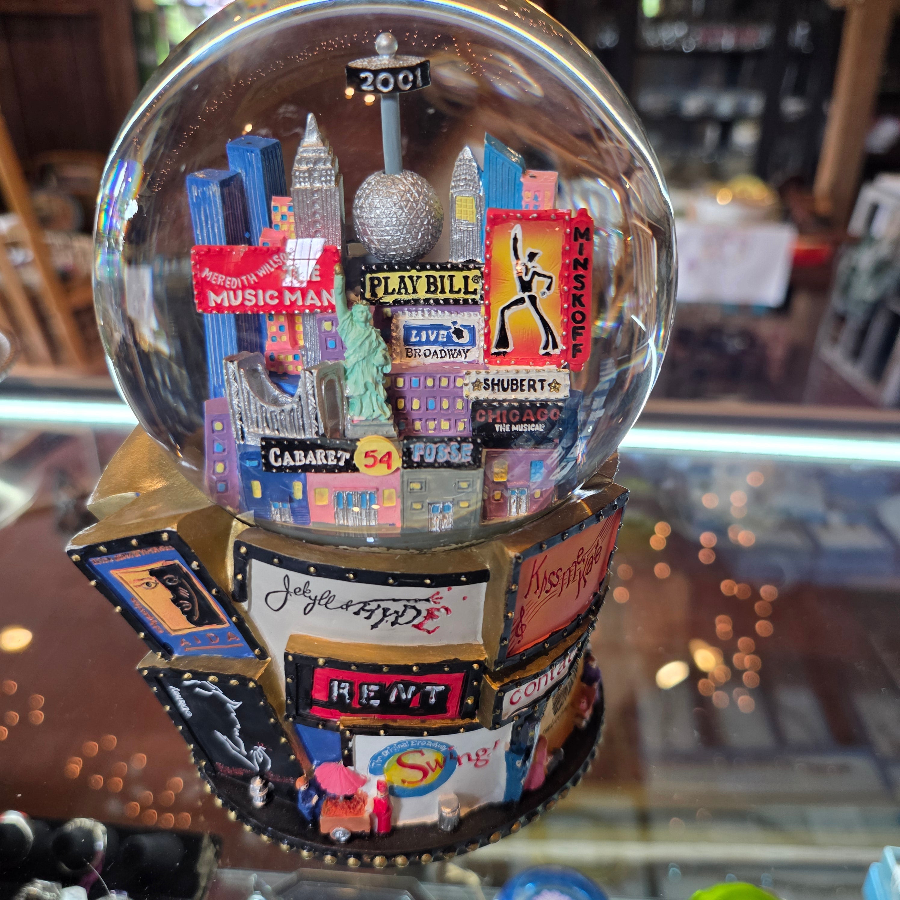 Broadway snow globe