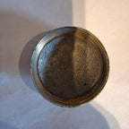 Antique 19thC Mughal Indo Persian Brass Pilgrim Flask Canteen Hand Cut Screw Top