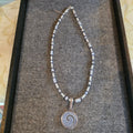 Sterling,  stone, freshwater pearl necklace
