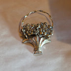 Beau Sterling basket of flowers brooch