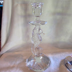 Waterford Crystal Seahorse Candlestick Holders 11.5" Pair Oceania Figural Signed