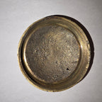 Antique 19thC Mughal Indo Persian Brass Pilgrim Flask Canteen Hand Cut Screw Top