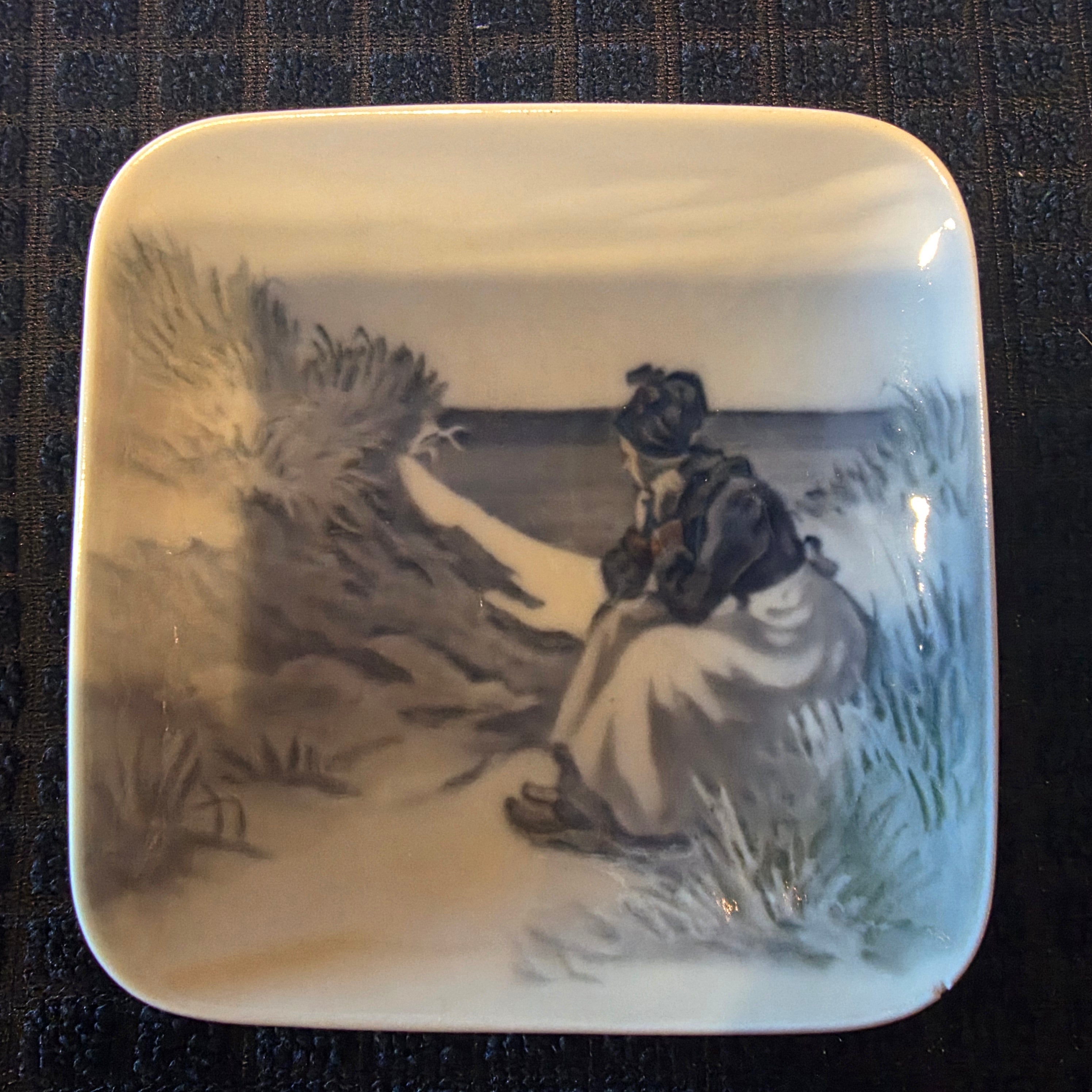 Vintage Bing Grondahl Copenhagen Square Plate Danish Plaquette Trinket Dish