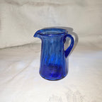 Hand Blown art glass mini pitcher/ creamer/ vase cobalt
