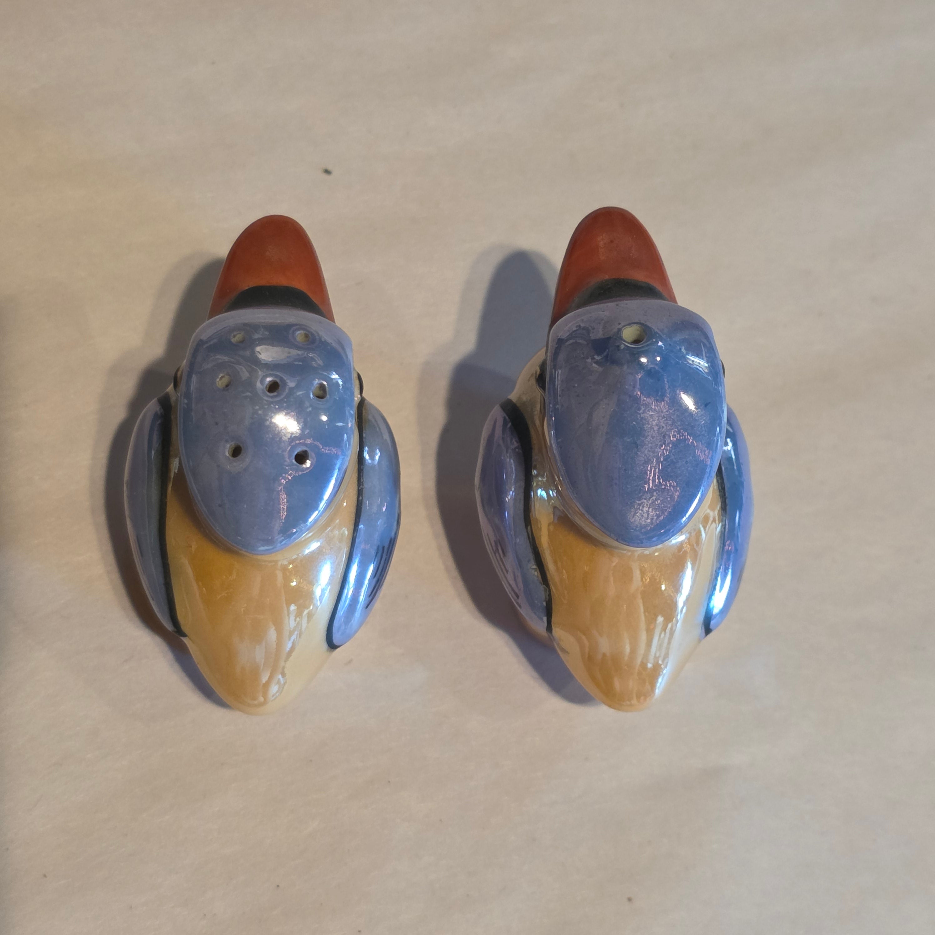 Kukaburra lusterware salt & pepper