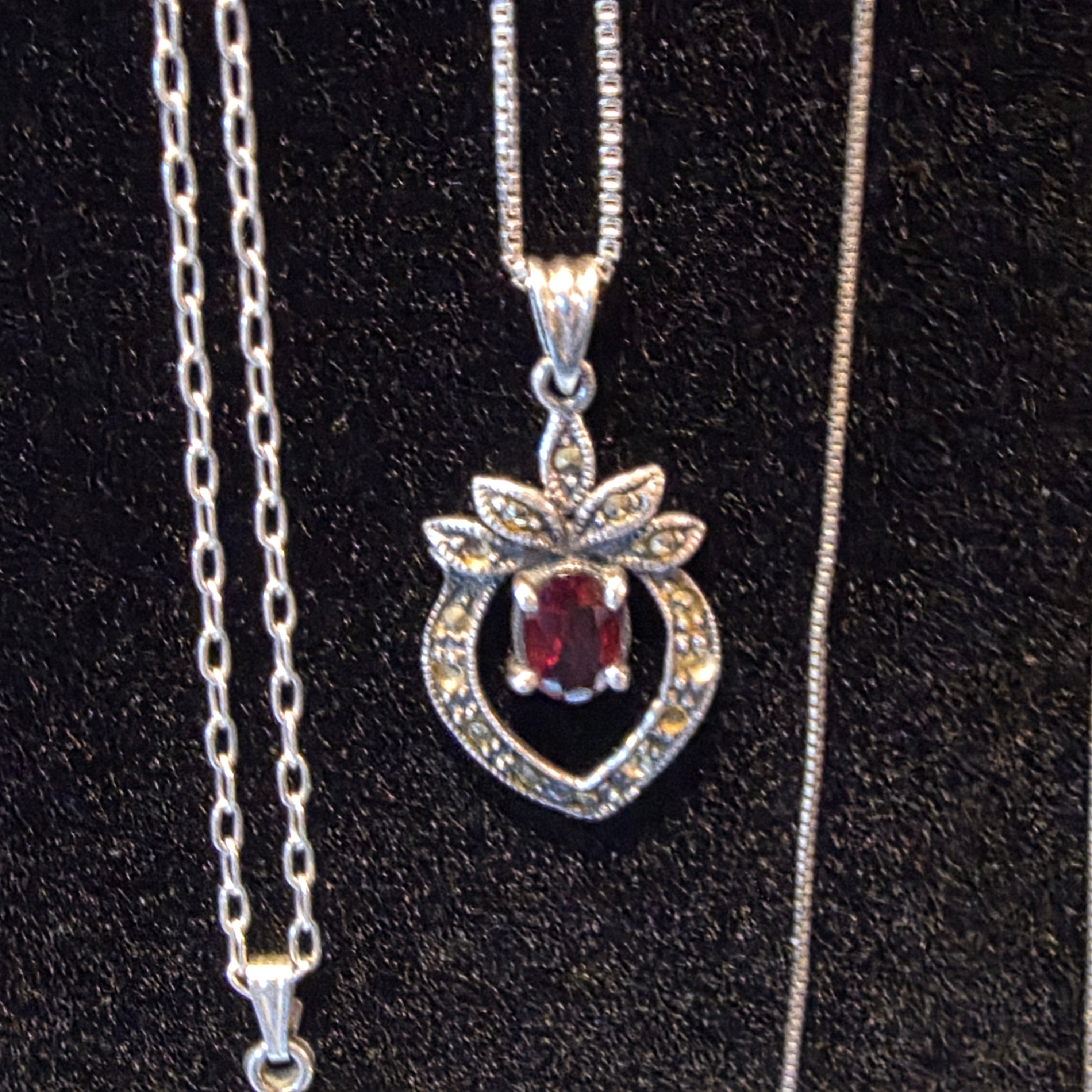 Sterling garnet necklace