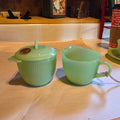 Fire King Jadeite Jane Ray Creamer & Sugar