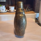 Antique 19thC Mughal Indo Persian Brass Pilgrim Flask Canteen Hand Cut Screw Top
