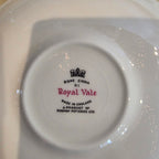 Vtg. Royal Vale Bone China cup & saucer blue rose and fuschia #7871