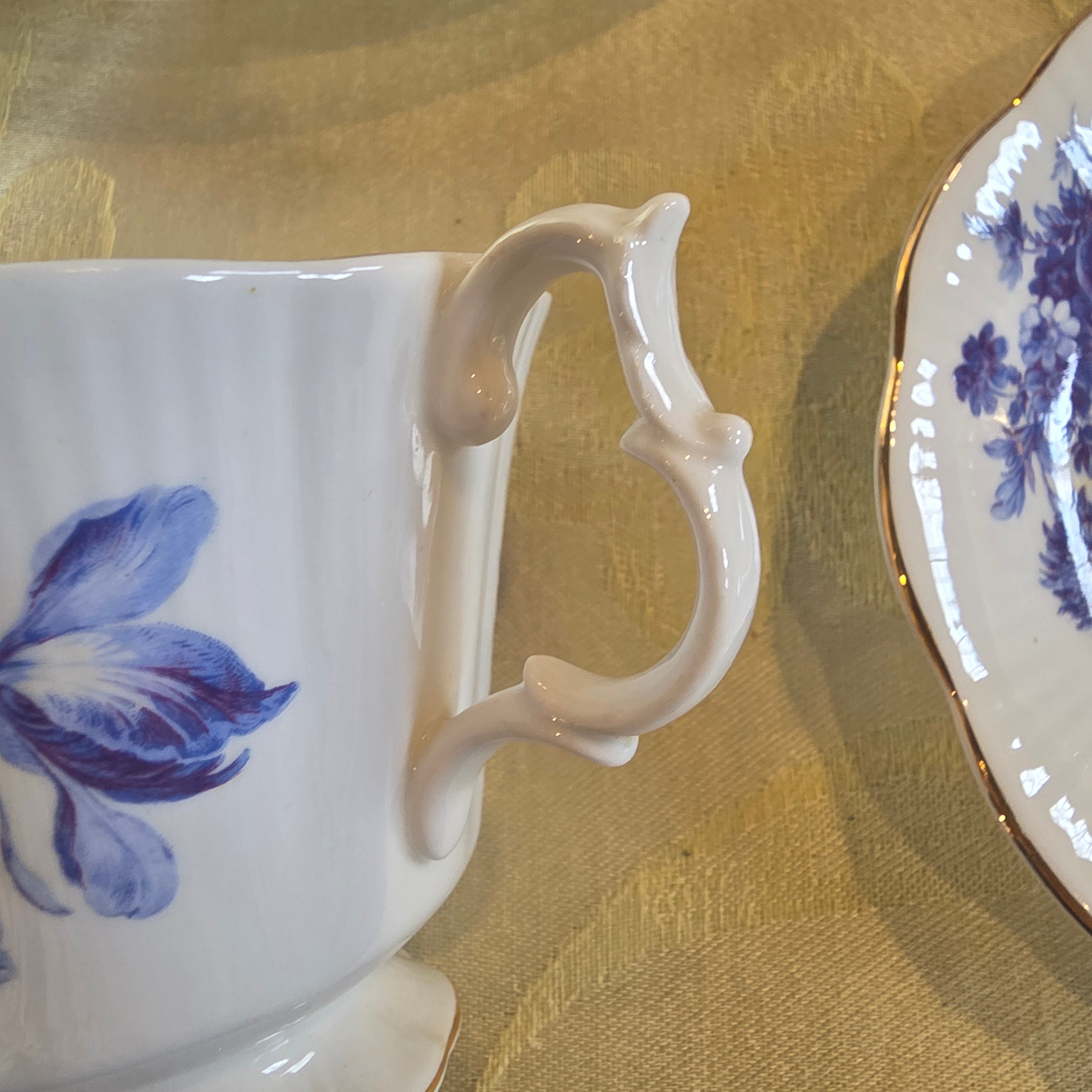 Vintage Royal Albert Blue Flowers Fine Bone China Tea Cup & Saucer Set, Made in England
