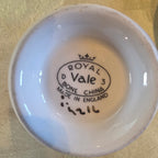 Vintage Royal Vale Fine Bone China Teacup & Saucer Set – Burgundy Floral Pattern with Gold Trim – Made in England