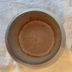 Rowe Pottery Works 1990 Salt Glaze Mixing Bowl 7" Blue Heart Vintage Stoneware