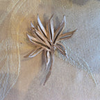 Vintage Crown Trifari Gold Leaf Brooch - Mid-Century Brushed & Polished Pin