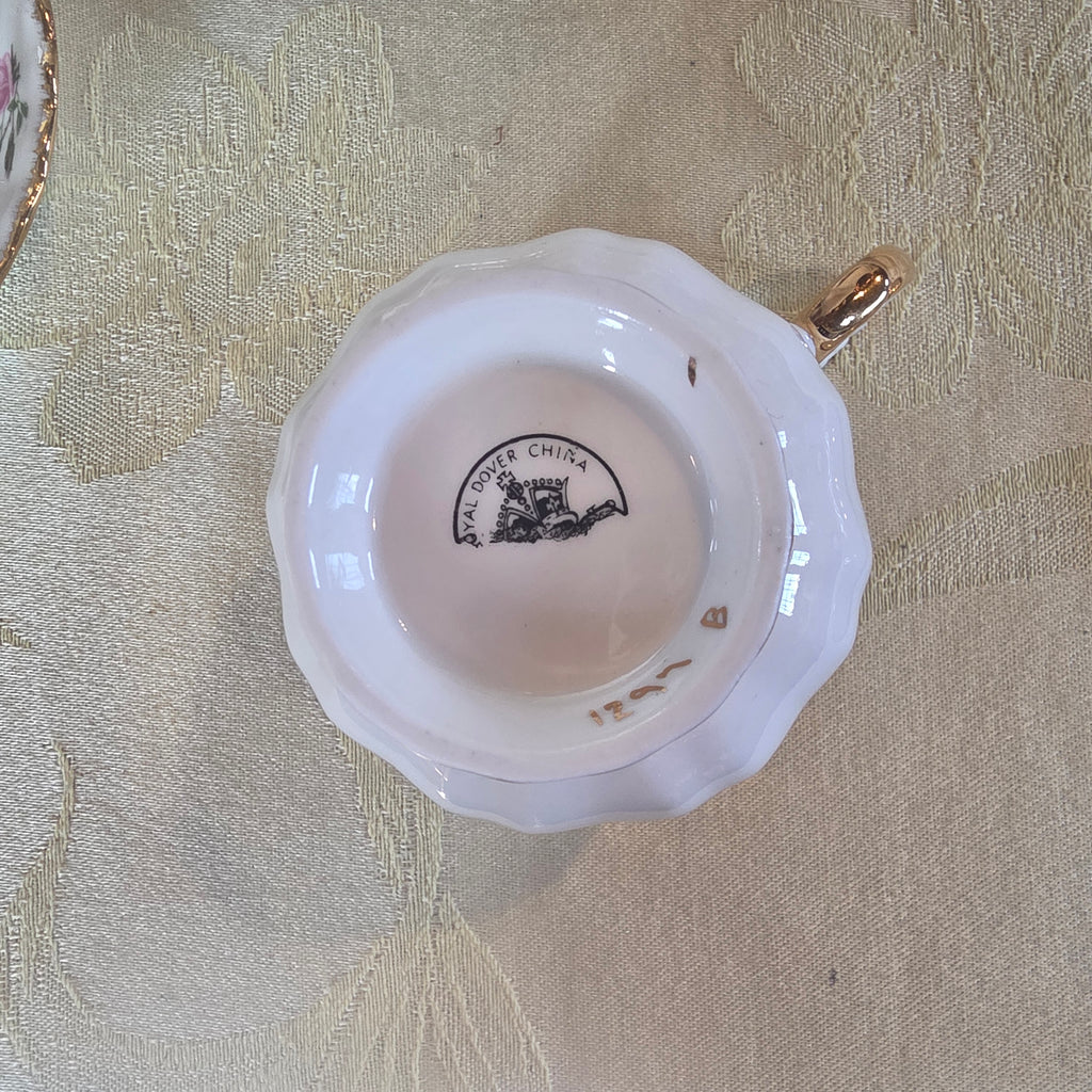 Vintage Rosina Fine Bone China Tea Cup & Saucer Set | English Floral Gold Trim