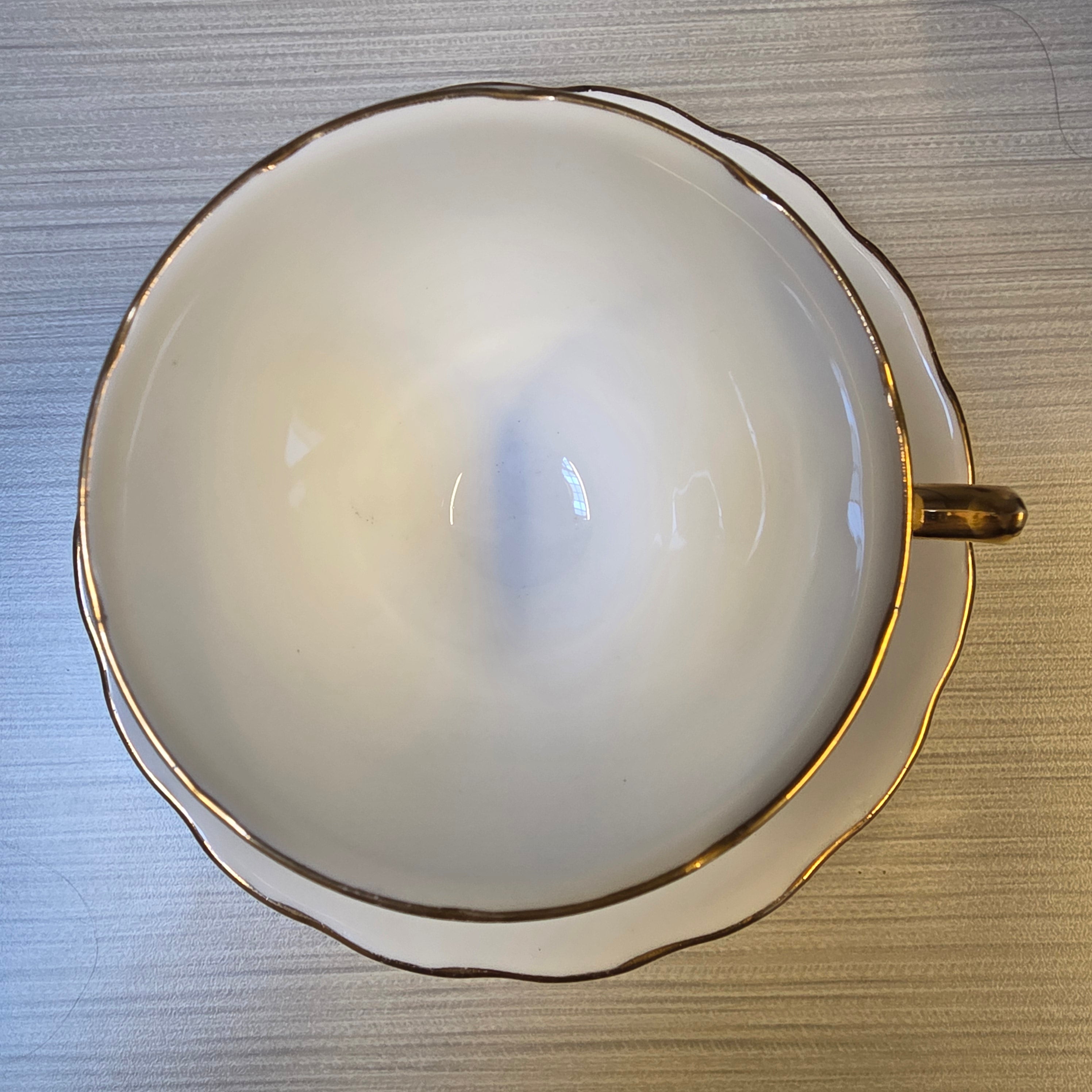 Vintage Royal Vale Black Polka Dot Bone China Teacup & Saucer Set | Elegant Gold Trim Afternoon Tea