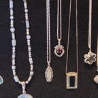 Sterling/  pink mother of pearl necklace