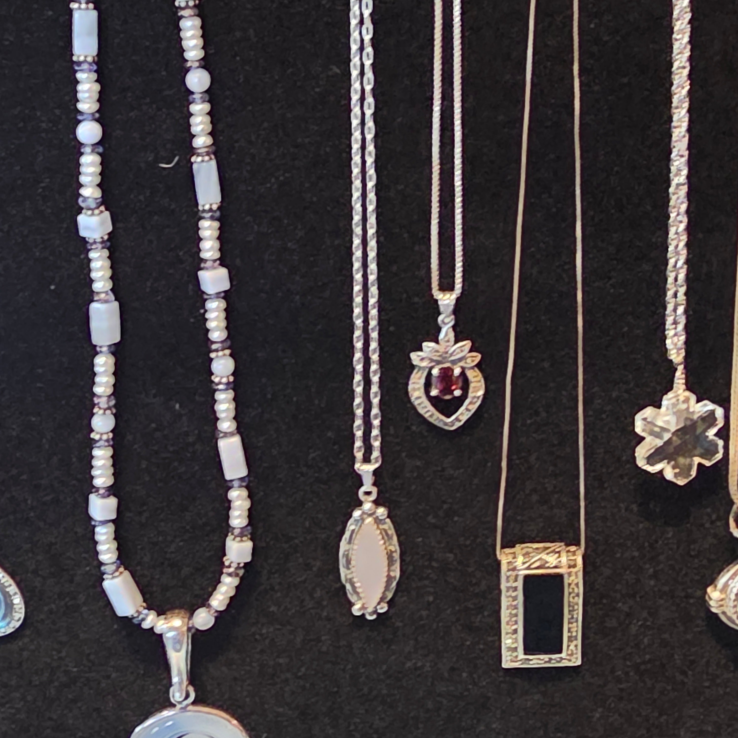 Sterling/  pink mother of pearl necklace