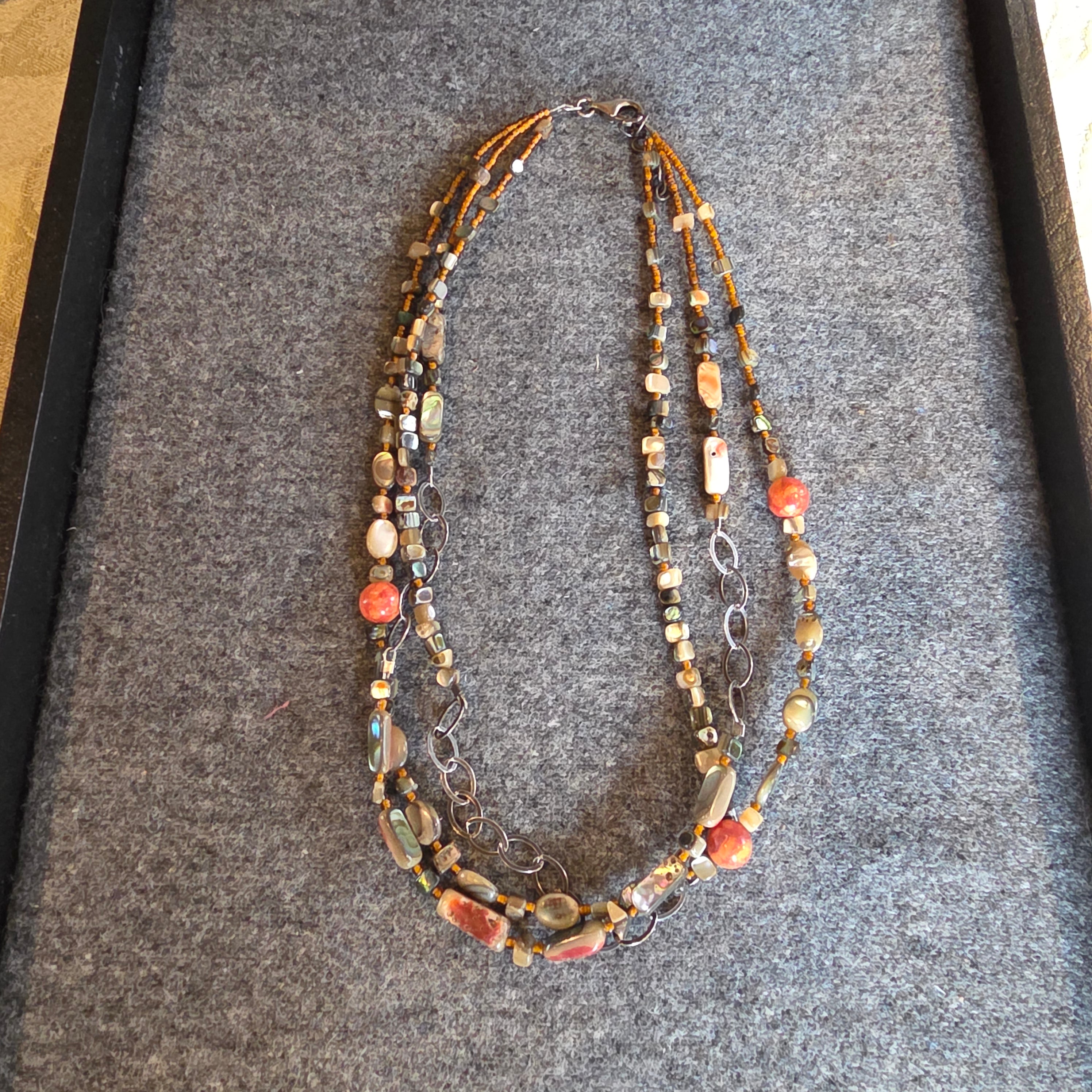 Beaded necklace various stones