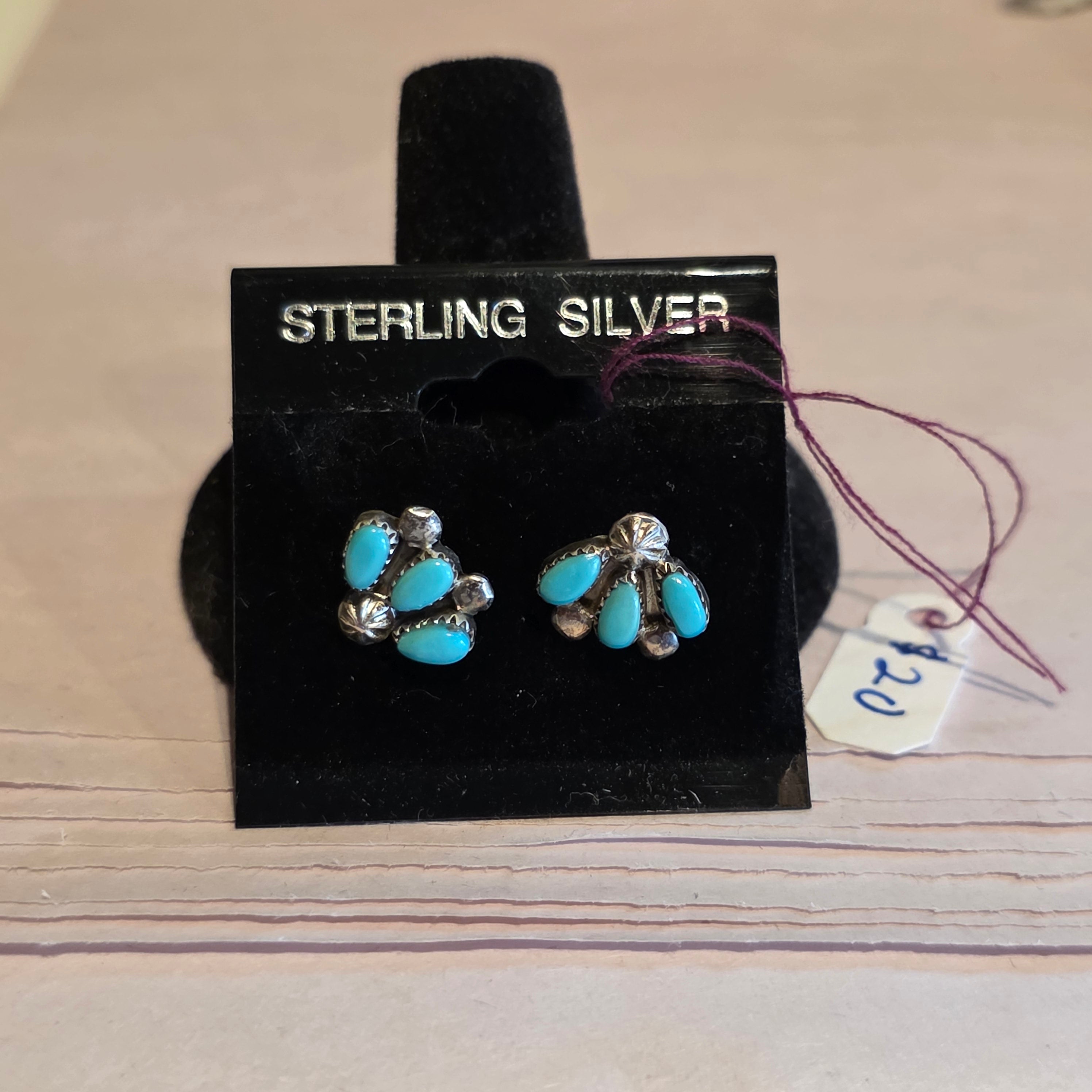 Sterling 3 turquoise earrings