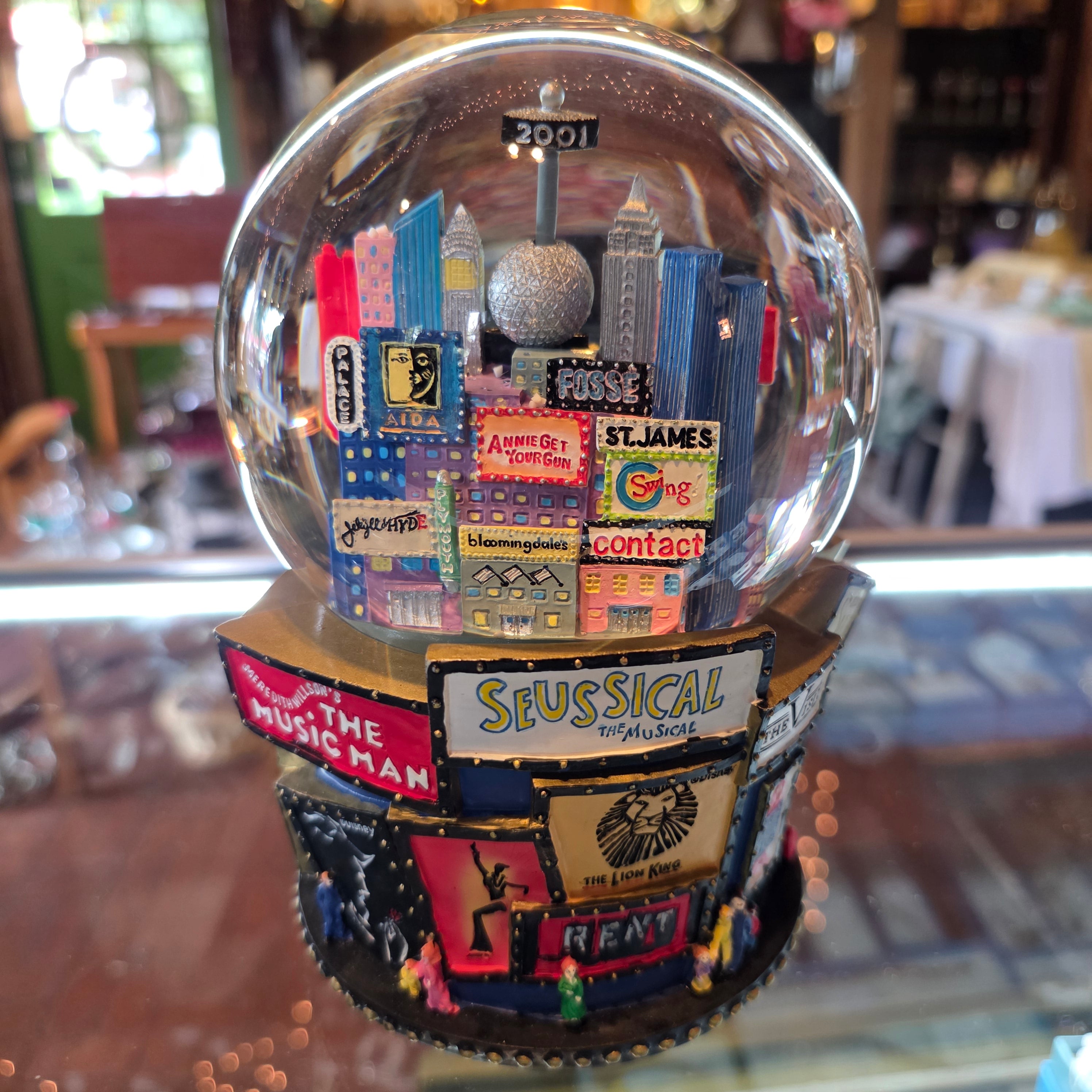 Broadway snow globe